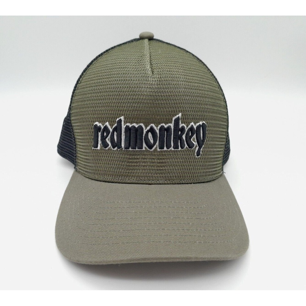 Pacific Headwear Red Monkey Trucker Hat Cap Men's Snapback Logo Green Mesh